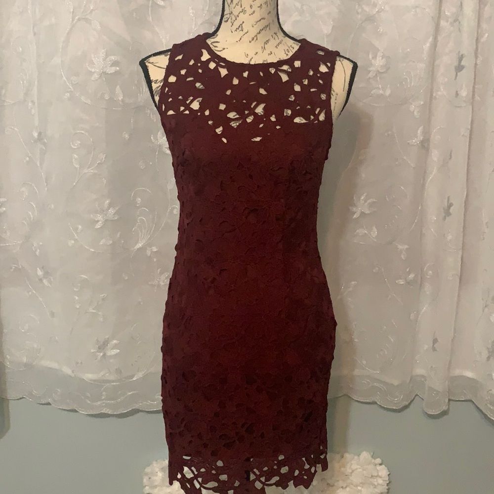 forever 21 burgundy lace dress | Red